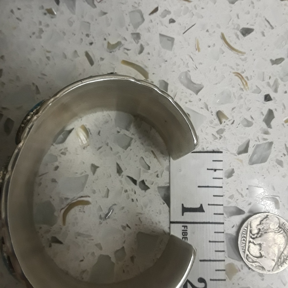 🚫SOLD🚫Vtg Navajo Sterling Turquoise Cuff - Picture 8 of 8